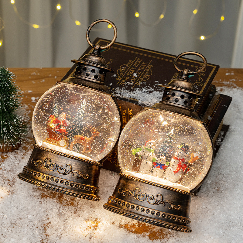 Snow Globe Musical - Christmas Decorations Large Flat Round Music