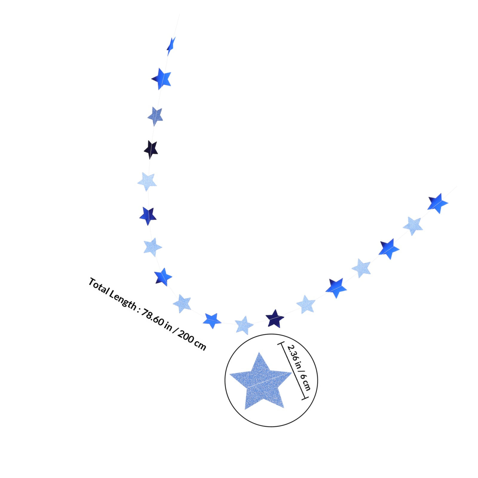 Silver Glitter Star Tinsel Gar - Tinsel Garland Decoration 评论和价格