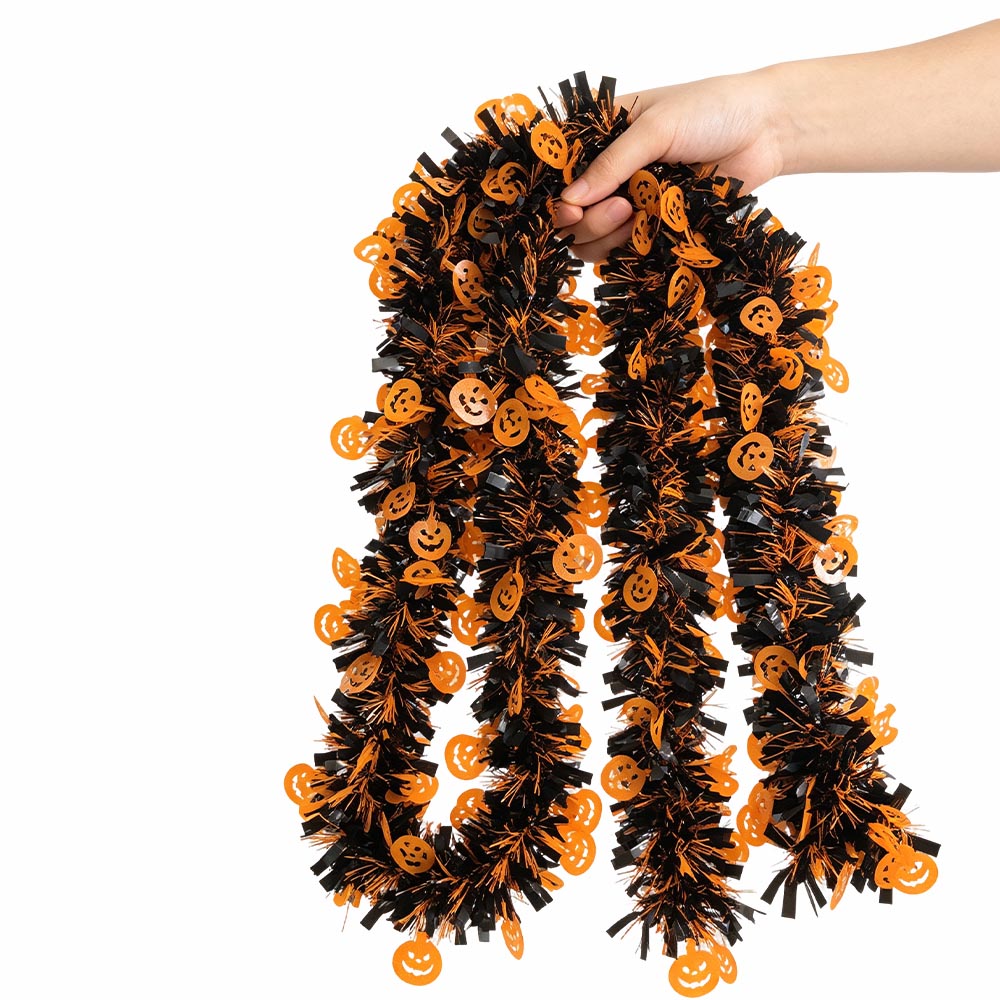 Halloween Foil Fringe Curtain  - Tinsel Garland Decoration 评论和价格