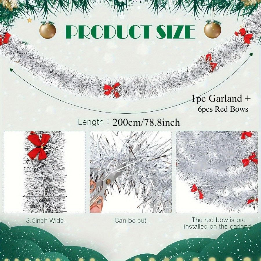 Christmas Tinsel Garland with  - Tinsel Garland Decoration 评论和价格