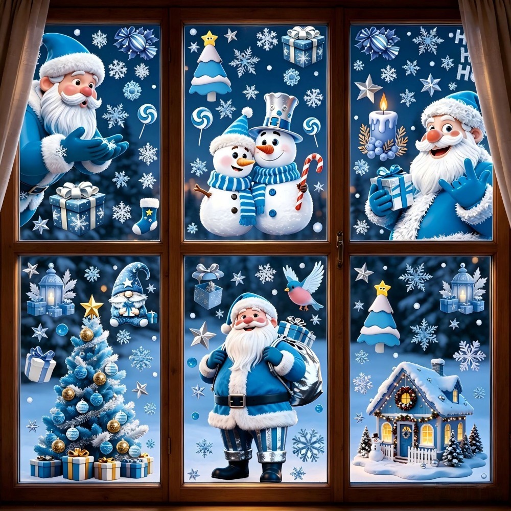 Christmas Window Stickers Wint - Snowflake Window Decal 评论和价格