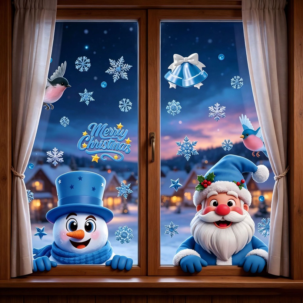 Christmas Window Stickers Wint - Snowflake Window Decal 评论和价格