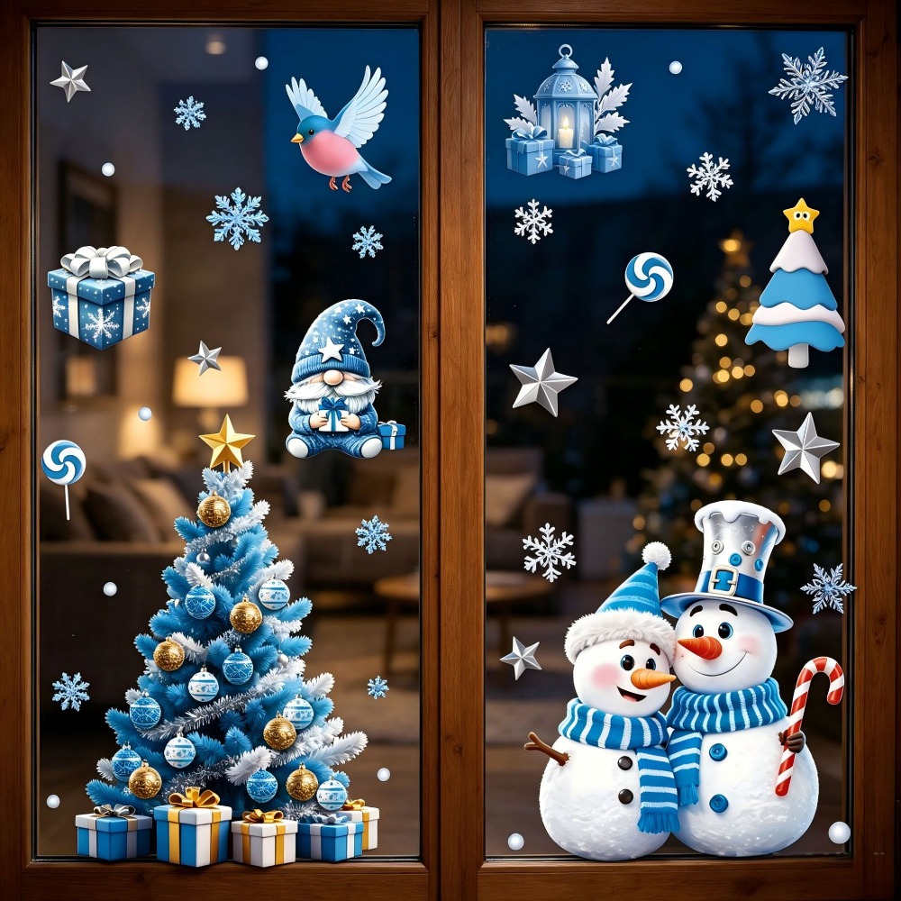 Christmas Window Stickers Wint - Snowflake Window Decal 评论和价格