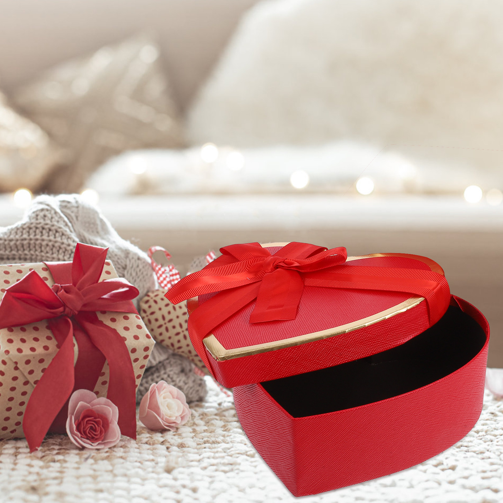 1Set Sturdy Cardboard Heart Sh - Gift Box Wrap Set 评论和价格